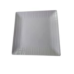 Set of 2 ROSCHER White Porcelain Basketweave Square 8" Salad Plates